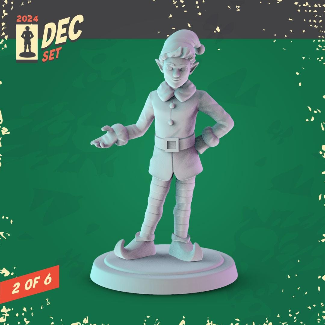 Christmas, holiday Miniatures - complete set 6 x 36mm Dioramas, tabletop RPGs.