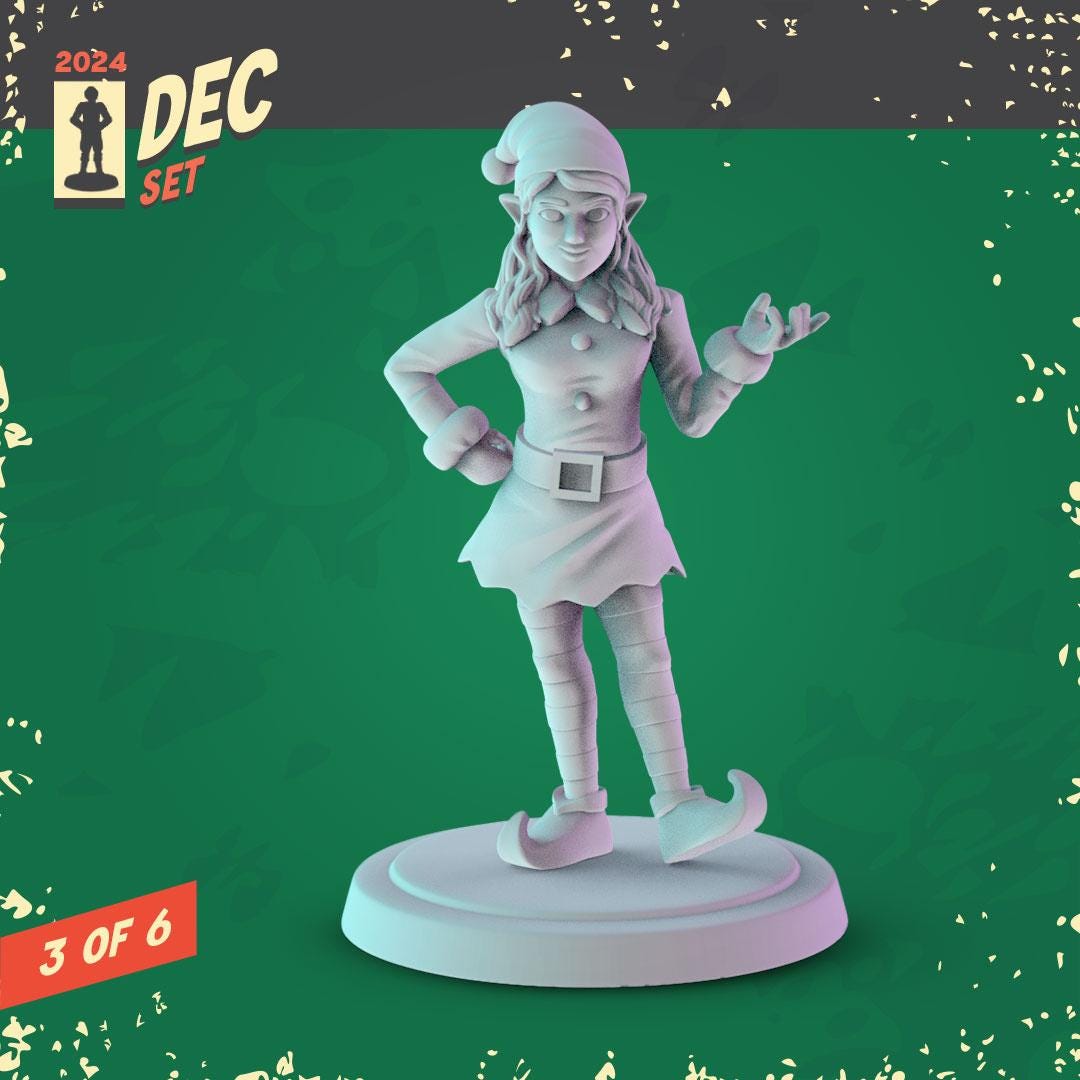 Christmas, holiday Miniatures - complete set 6 x 36mm Dioramas, tabletop RPGs.