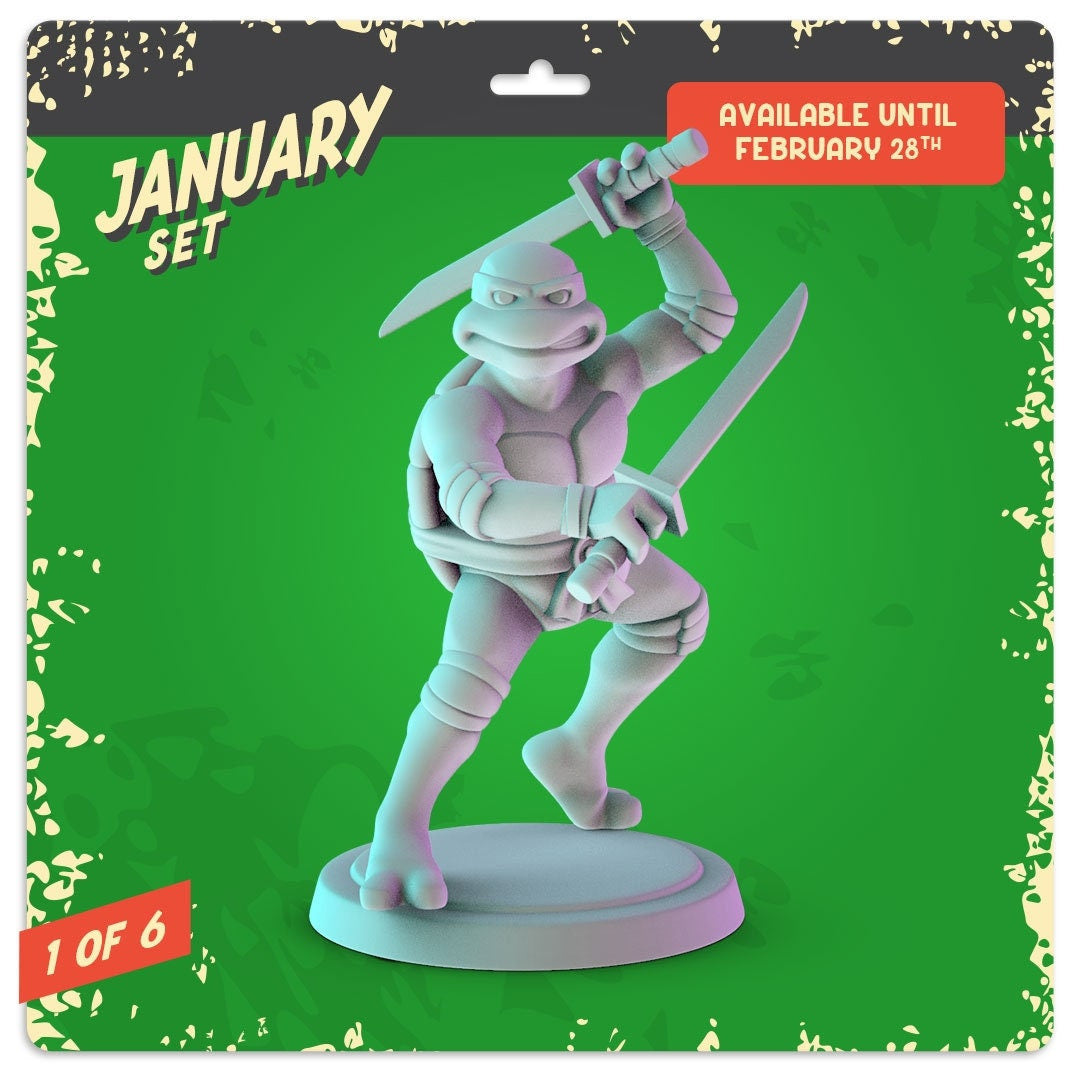 Teenage Mutant Ninja Turtles TMNT Miniatures - complete set 36mm Dioramas, tabl