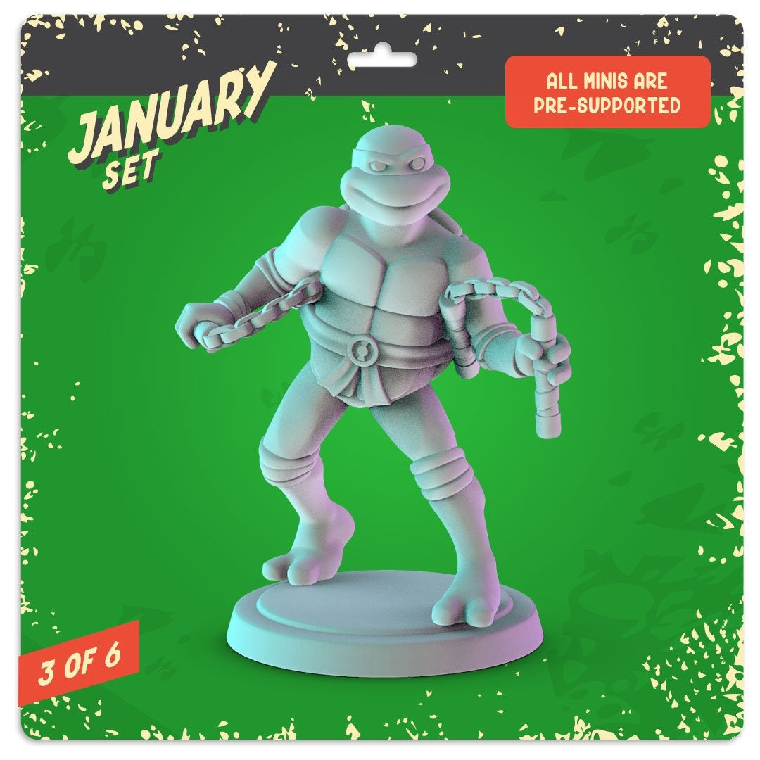 Teenage Mutant Ninja Turtles TMNT Miniatures - complete set 36mm Dioramas, tabl