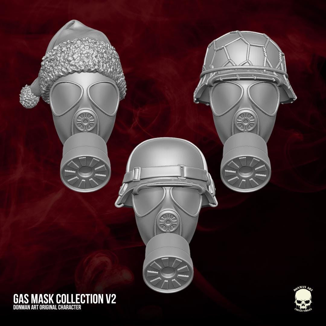 Gas Mask Head: 6-inch Trooper, 1/12 Scale Action Figure