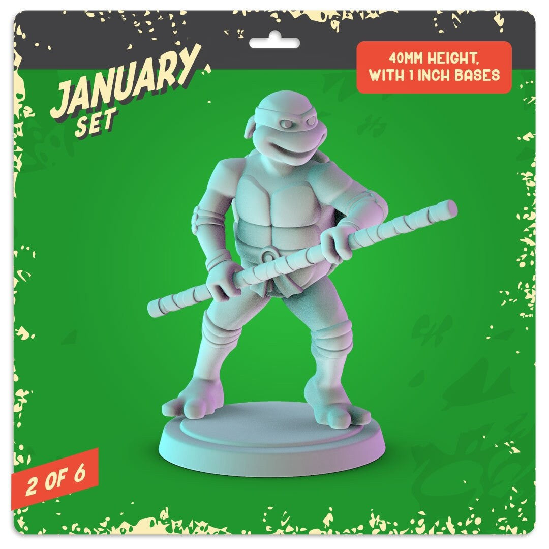 Teenage Mutant Ninja Turtles TMNT Miniatures - complete set 36mm Dioramas, tabl