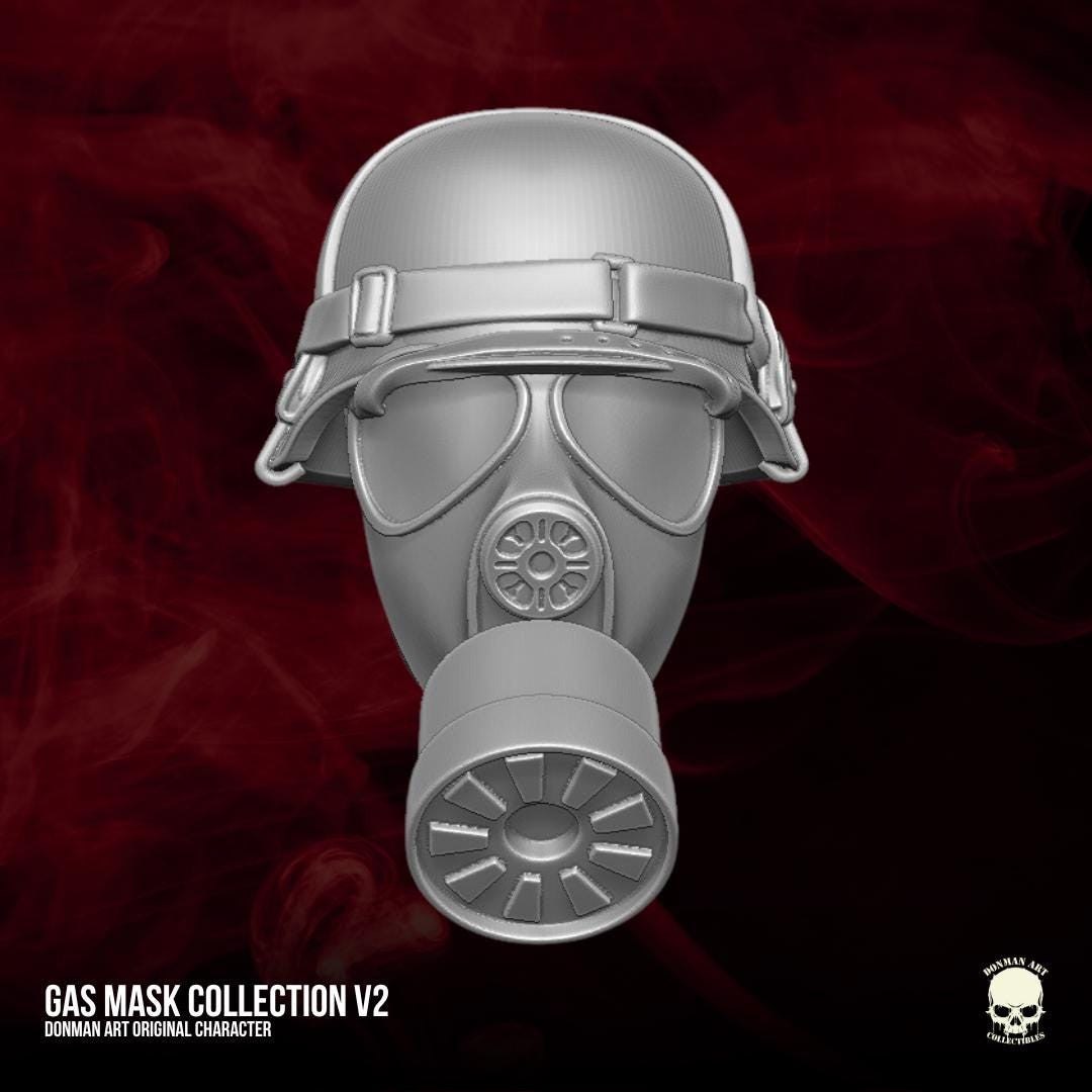 Gas Mask Head: 6-inch Trooper, 1/12 Scale Action Figure