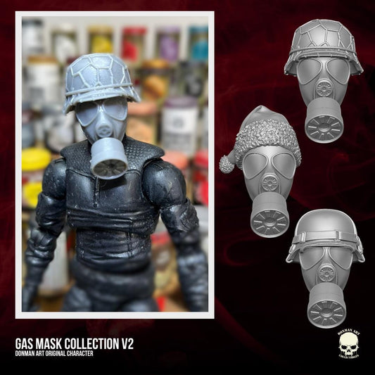 Gas Mask Head: 6-inch Trooper, 1/12 Scale Action Figure